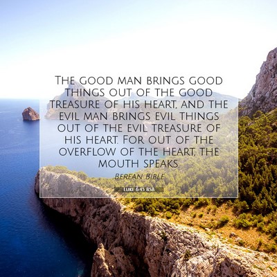 Picture 07 - Luke 6:45 BSB - The good man brings good things out of the good - Bible Verse Picture