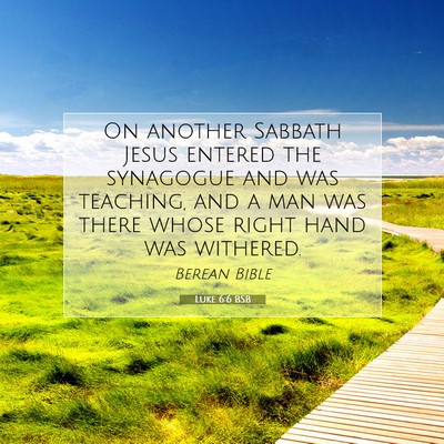 Picture 07 - Luke 6:6 BSB - On another Sabbath Jesus entered the synagogue - Bible Verse Picture