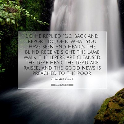 Picture 07 - Luke 7:22 BSB - So He replied, “Go back and report to John what - Bible Verse Picture