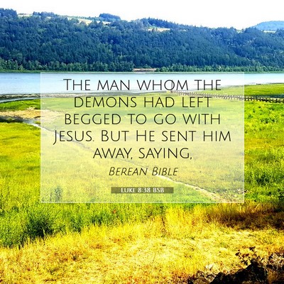 Picture 07 - Luke 8:38 BSB - The man whom the demons had left begged to go - Bible Verse Picture