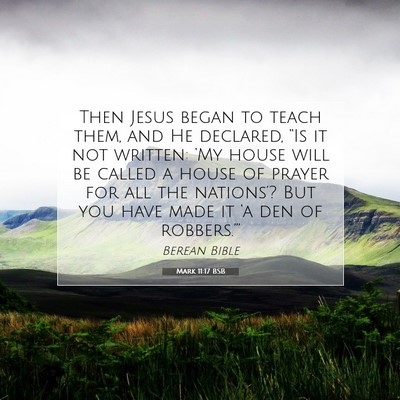 Picture 07 - Mark 11:17 BSB - Then Jesus began to teach them, and He declared, - Bible Verse Picture