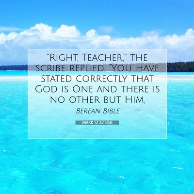 Picture 07 - Mark 12:32 BSB - “Right, Teacher,” the scribe replied. “You - Bible Verse Picture