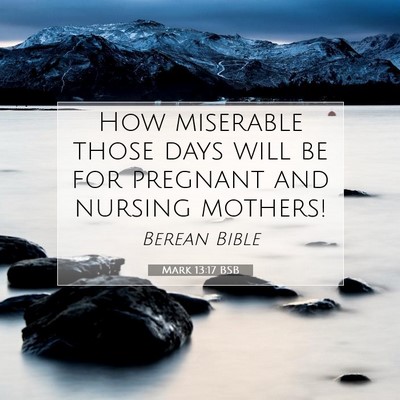 Picture 07 - Mark 13:17 BSB - How miserable those days will be for pregnant and - Bible Verse Picture