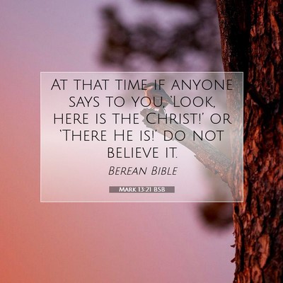 Picture 07 - Mark 13:21 BSB - At that time if anyone says to you, ‘Look, here - Bible Verse Picture