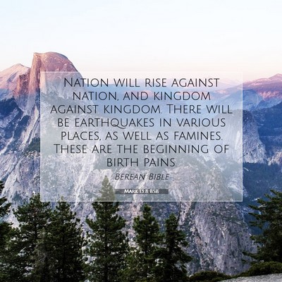 Picture 07 - Mark 13:8 BSB - Nation will rise against nation, and kingdom - Bible Verse Picture