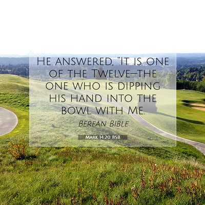 Picture 07 - Mark 14:20 BSB - He answered, “It is one of the Twelve—the one - Bible Verse Picture