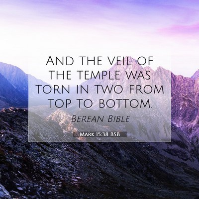 Picture 07 - Mark 15:38 BSB - And the veil of the temple was torn in two from - Bible Verse Picture