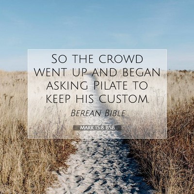 Picture 07 - Mark 15:8 BSB - So the crowd went up and began asking Pilate to - Bible Verse Picture