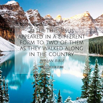 Picture 07 - Mark 16:12 BSB - After this, Jesus appeared in a different form to - Bible Verse Picture