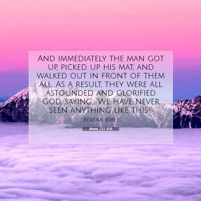 Picture 07 - Mark 2:12 BSB - And immediately the man got up, picked up his - Bible Verse Picture