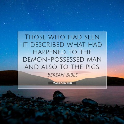 Picture 07 - Mark 5:16 BSB - Those who had seen it described what had happened - Bible Verse Picture
