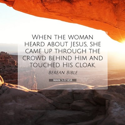 Picture 07 - Mark 5:27 BSB - When the woman heard about Jesus, she came up - Bible Verse Picture
