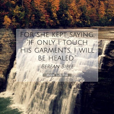 Picture 07 - Mark 5:28 BSB - For she kept saying, “If only I touch His - Bible Verse Picture