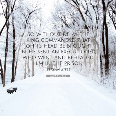 Picture 07 - Mark 6:27 BSB - So without delay, the king commanded that - Bible Verse Picture