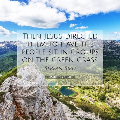 Picture 07 - Mark 6:39 BSB - Then Jesus directed them to have the people sit - Bible Verse Picture