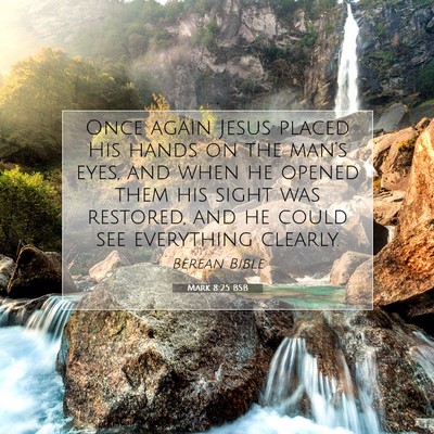 Picture 07 - Mark 8:25 BSB - Once again Jesus placed His hands on the man’s - Bible Verse Picture