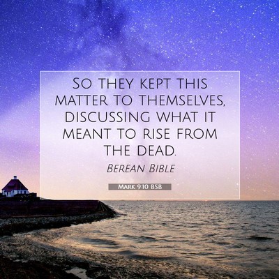 Picture 07 - Mark 9:10 BSB - So they kept this matter to themselves, - Bible Verse Picture