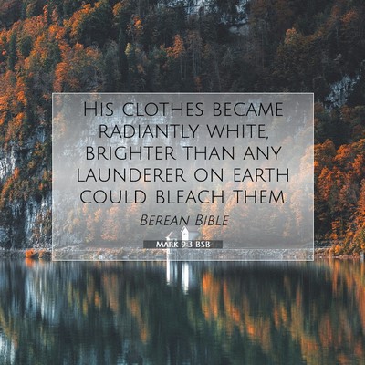 Picture 07 - Mark 9:3 BSB - His clothes became radiantly white, brighter than - Bible Verse Picture
