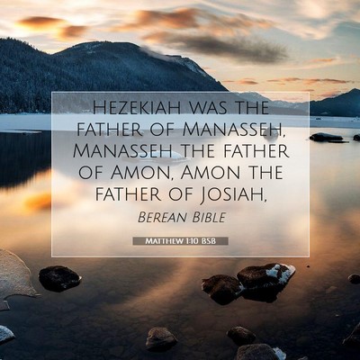 Picture 07 - Matthew 1:10 BSB - Hezekiah was the father of Manasseh, Manasseh the - Bible Verse Picture