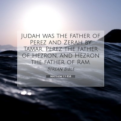 Picture 07 - Matthew 1:3 BSB - Judah was the father of Perez and Zerah by Tamar, - Bible Verse Picture