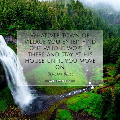 Picture 07 - Matthew 10:11 BSB - Whatever town or village you enter, find out who - Bible Verse Picture