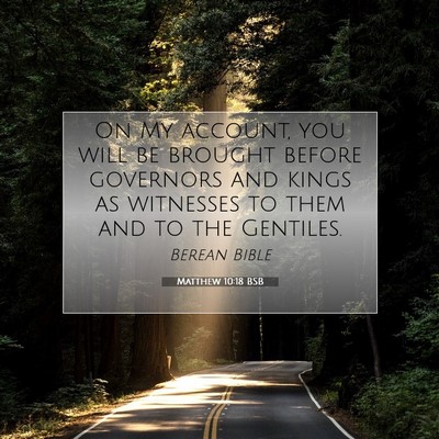 Picture 07 - Matthew 10:18 BSB - On My account, you will be brought before - Bible Verse Picture
