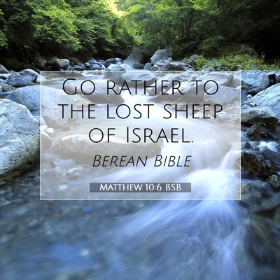 Picture 07 - Matthew 10:6 BSB - Go rather to the lost sheep of - Bible Verse Picture