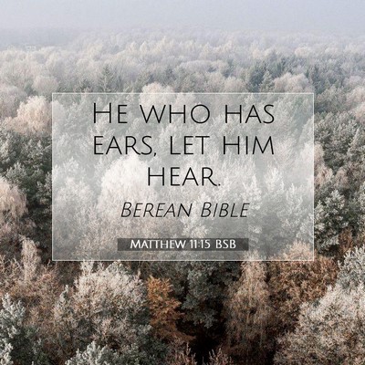 Picture 07 - Matthew 11:15 BSB - He who has ears, let him - Bible Verse Picture