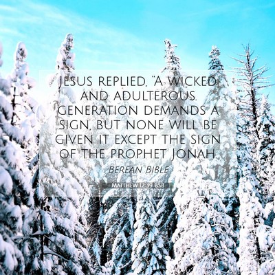 Picture 07 - Matthew 12:39 BSB - Jesus replied, “A wicked and adulterous - Bible Verse Picture