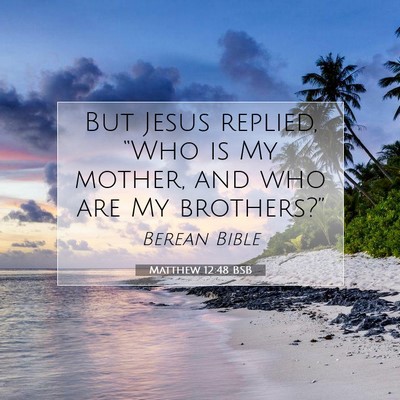 Picture 07 - Matthew 12:48 BSB - But Jesus replied, “Who is My mother, and who - Bible Verse Picture