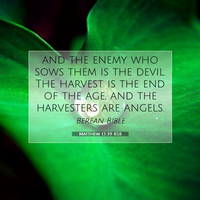 Picture 07 - Matthew 13:39 BSB - and the enemy who sows them is the devil. The - Bible Verse Picture