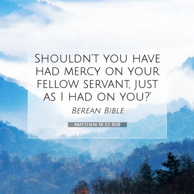 Picture 07 - Matthew 18:33 BSB - Shouldn’t you have had mercy on your fellow - Bible Verse Picture