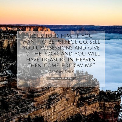 Picture 07 - Matthew 19:21 BSB - Jesus told him, “If you want to be perfect, go, - Bible Verse Picture