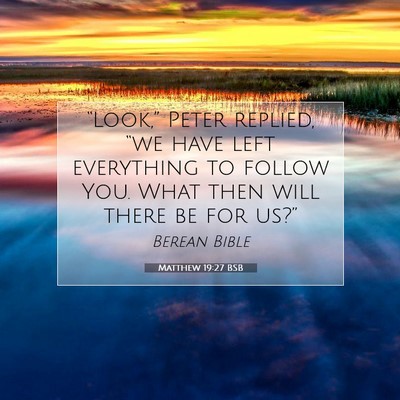 Picture 07 - Matthew 19:27 BSB - “Look,” Peter replied, “we have left - Bible Verse Picture