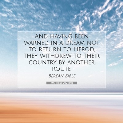 Picture 07 - Matthew 2:12 BSB - And having been warned in a dream not to return - Bible Verse Picture
