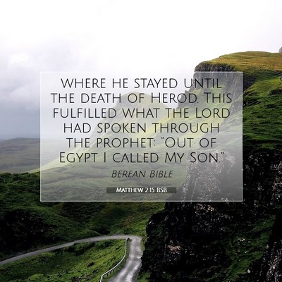 Picture 07 - Matthew 2:15 BSB - where he stayed until the death of Herod. This - Bible Verse Picture