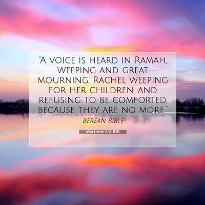 Picture 07 - Matthew 2:18 BSB - “A voice is heard in Ramah, weeping and great - Bible Verse Picture