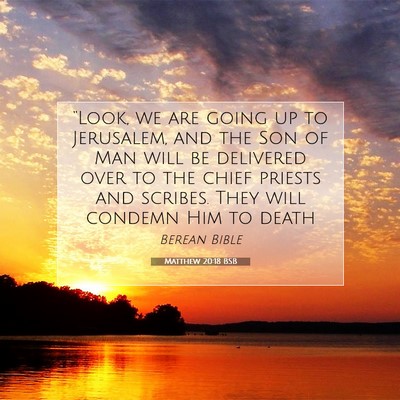 Picture 07 - Matthew 20:18 BSB - “Look, we are going up to Jerusalem, and the - Bible Verse Picture