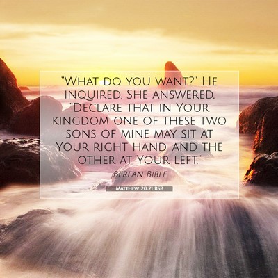 Picture 07 - Matthew 20:21 BSB - “What do you want?” He inquired. She - Bible Verse Picture