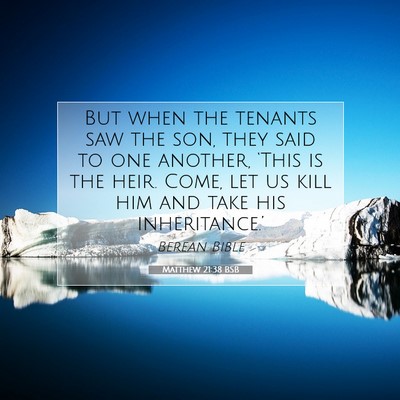Picture 07 - Matthew 21:38 BSB - But when the tenants saw the son, they said to - Bible Verse Picture