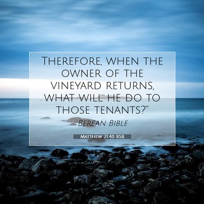 Picture 07 - Matthew 21:40 BSB - Therefore, when the owner of the vineyard - Bible Verse Picture