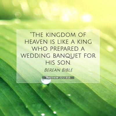 Picture 07 - Matthew 22:2 BSB - “The kingdom of heaven is like a king who - Bible Verse Picture