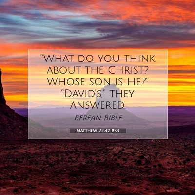 Picture 07 - Matthew 22:42 BSB - “What do you think about the Christ? Whose son - Bible Verse Picture