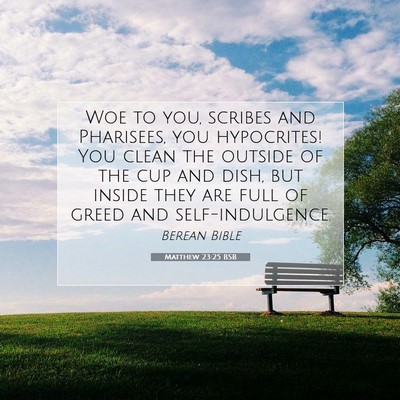 Picture 07 - Matthew 23:25 BSB - Woe to you, scribes and Pharisees, you - Bible Verse Picture