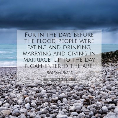 Picture 07 - Matthew 24:38 BSB - For in the days before the flood, people were - Bible Verse Picture