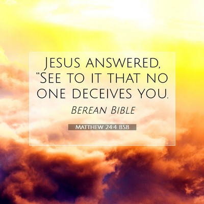 Picture 07 - Matthew 24:4 BSB - Jesus answered, “See to it that no one deceives - Bible Verse Picture
