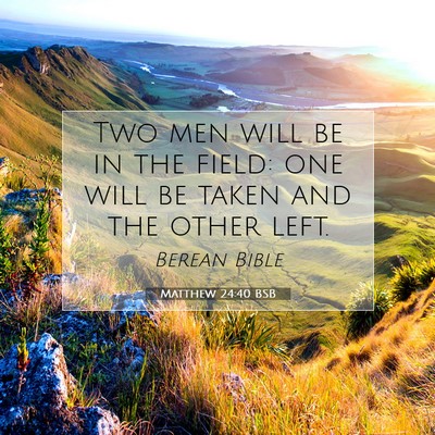 Picture 07 - Matthew 24:40 BSB - Two men will be in the field: one will be taken - Bible Verse Picture