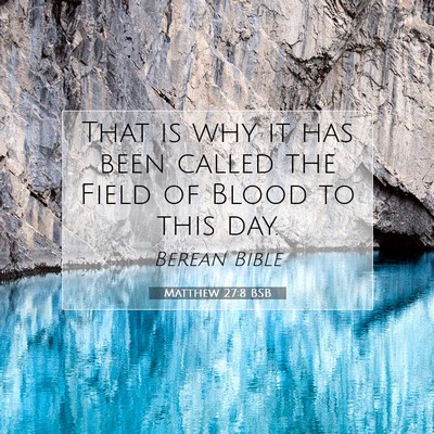 Picture 07 - Matthew 27:8 BSB - That is why it has been called the Field of Blood - Bible Verse Picture