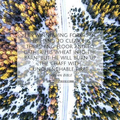 Picture 07 - Matthew 3:12 BSB - His winnowing fork is in His hand to clear His - Bible Verse Picture