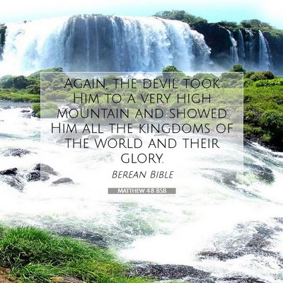 Picture 07 - Matthew 4:8 BSB - Again, the devil took Him to a very high mountain - Bible Verse Picture